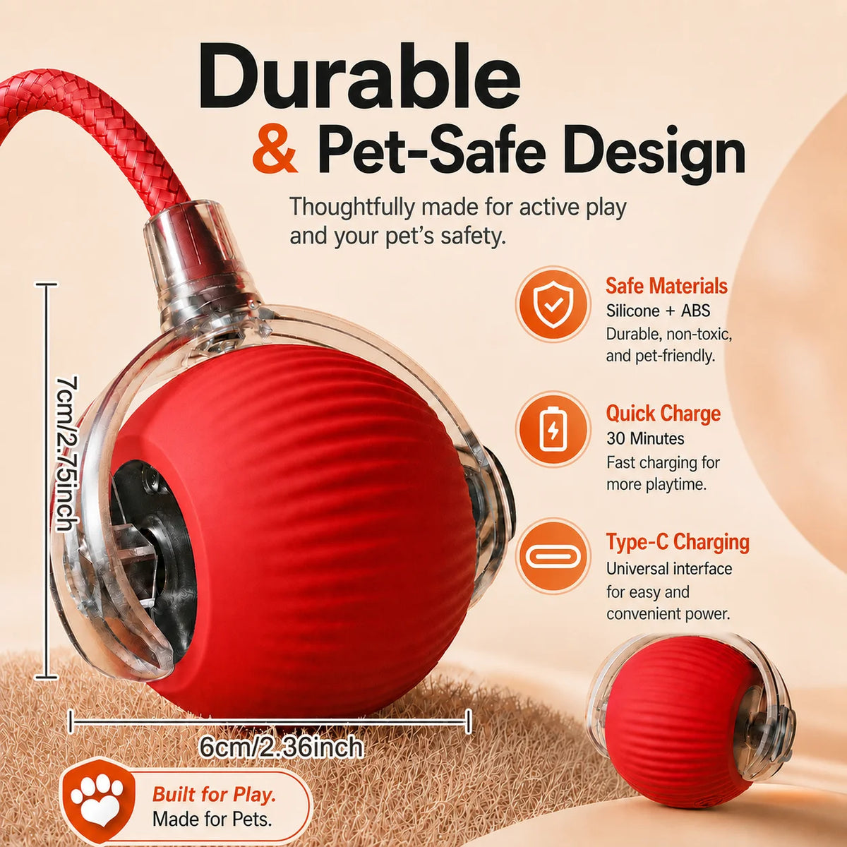 Smart Interactive Rolling Ball for Dogs